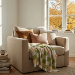 Plädar & Filtar|Vardagsrum|Reforma x Trendcarpet Pläd 'Audrey Check' 130x170cm - Beige/grön/lila