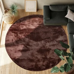 Mattor|Ryamattor|Reforma x Trendcarpet Rund matta 'Aranga Super Soft' - Mörk brun