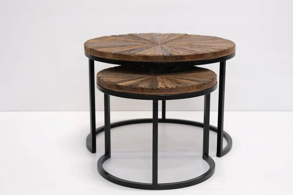 Soffbord Vintage|Soffbord|Trademark Living Rustikt cafébord 'Luc' - Brun