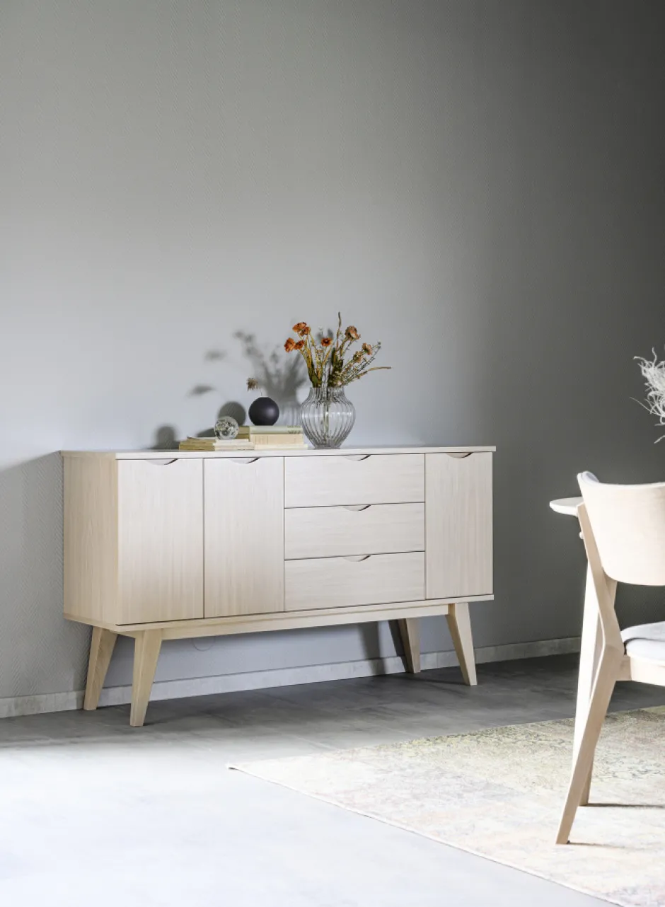 Hall|Sideboards|Rowico Home Sideboard 'Filippa' 122x85cm - Ek/Vitpigmenterad