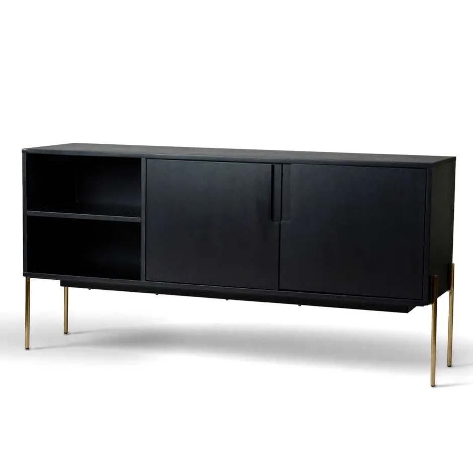 Hyllor & Förvaring|Tv-Bänkar|Reforma Sideboard 'Frölunda' - Svart/Mässing