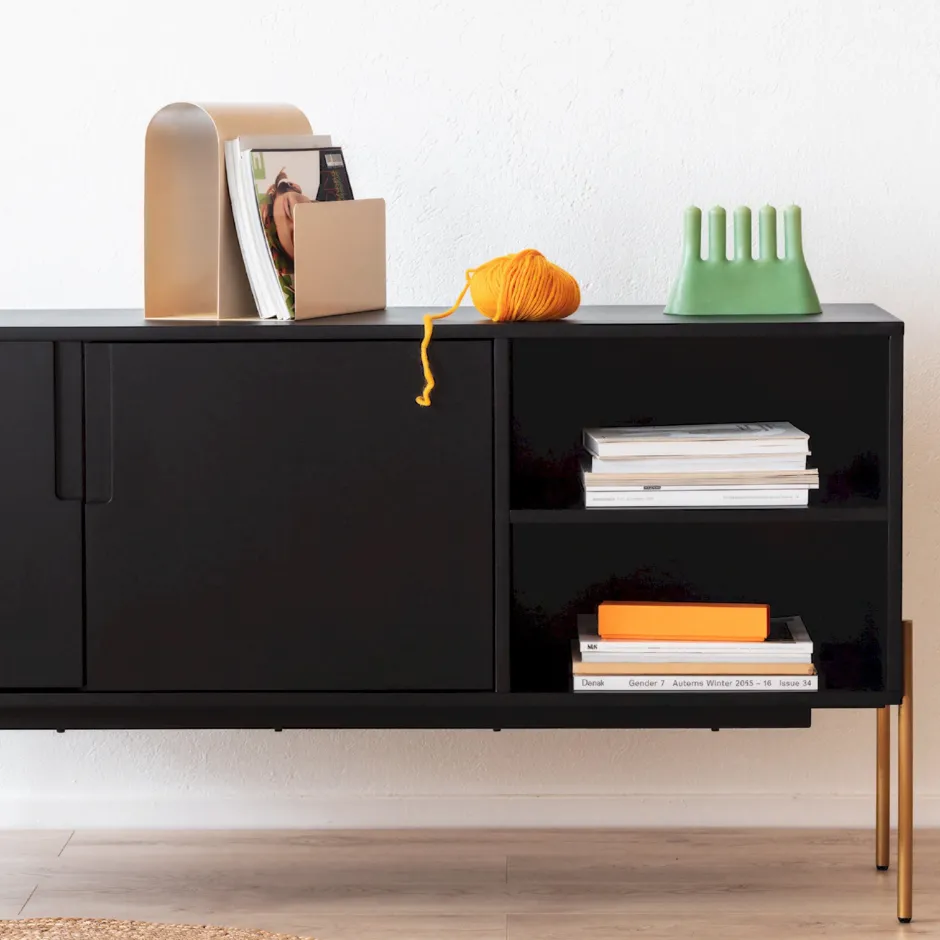 Hyllor & Förvaring|Tv-Bänkar|Reforma Sideboard 'Frölunda' - Svart/Mässing