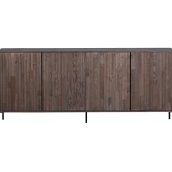 Hall|Sideboards|WOOOD Sideboard ‘New Gravure’ 200 cm - Mörkbrun/Svart