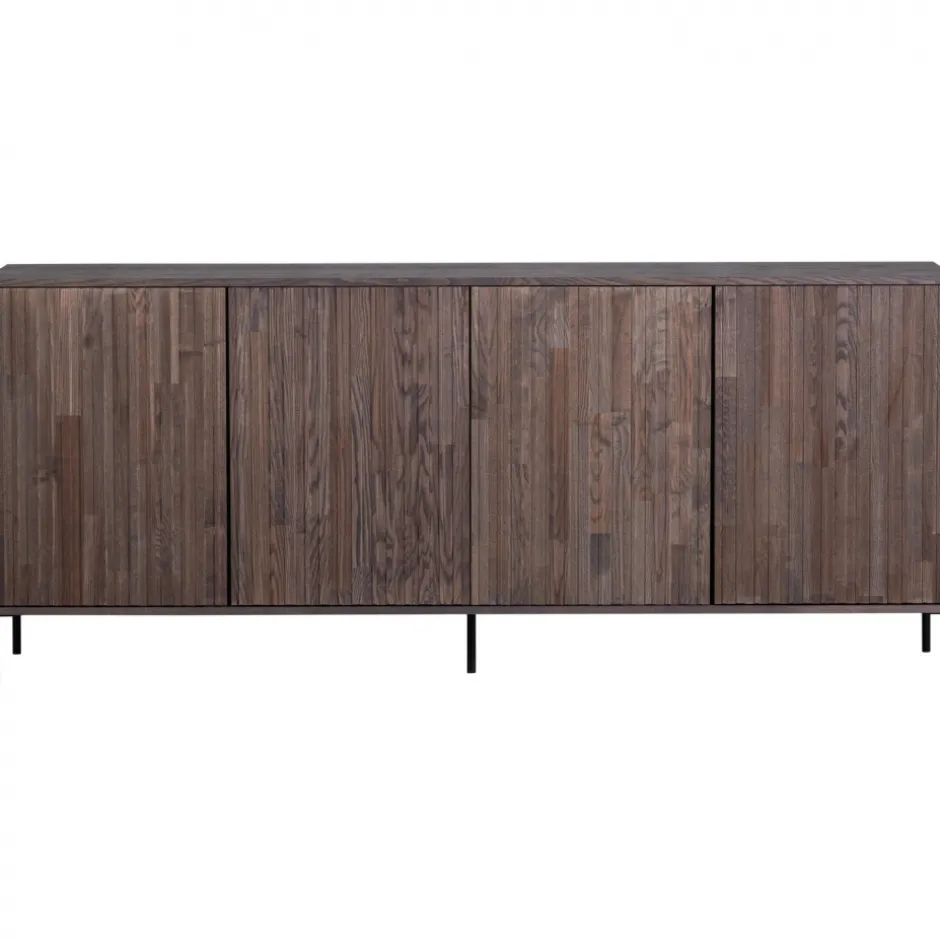 Hall|Sideboards|WOOOD Sideboard ‘New Gravure’ 200 cm - Mörkbrun/Svart