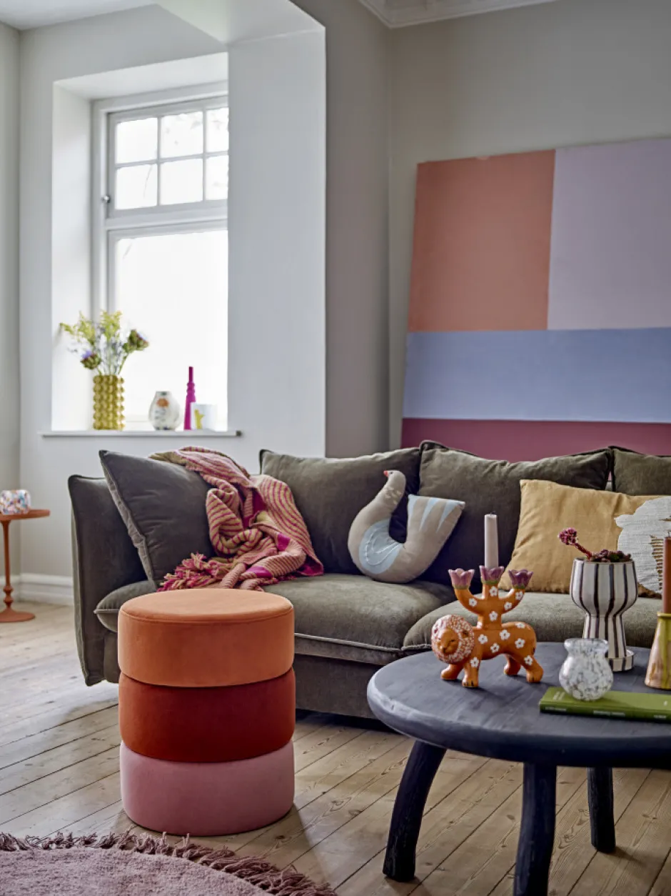 Sittpuffar & Fotpallar|Vardagsrum|Bloomingville Sittpuff 'Bilbao' - Orange