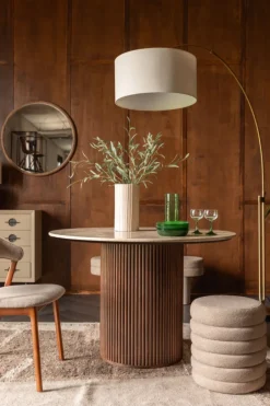 Pallar|Sittmöbler|Dutchbone Sittpuff 'Fern' - Beige