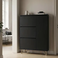 Skåp Och Skänkar|Hall|Reforma Skoskåp 'Elle' - Svart/Mässing
