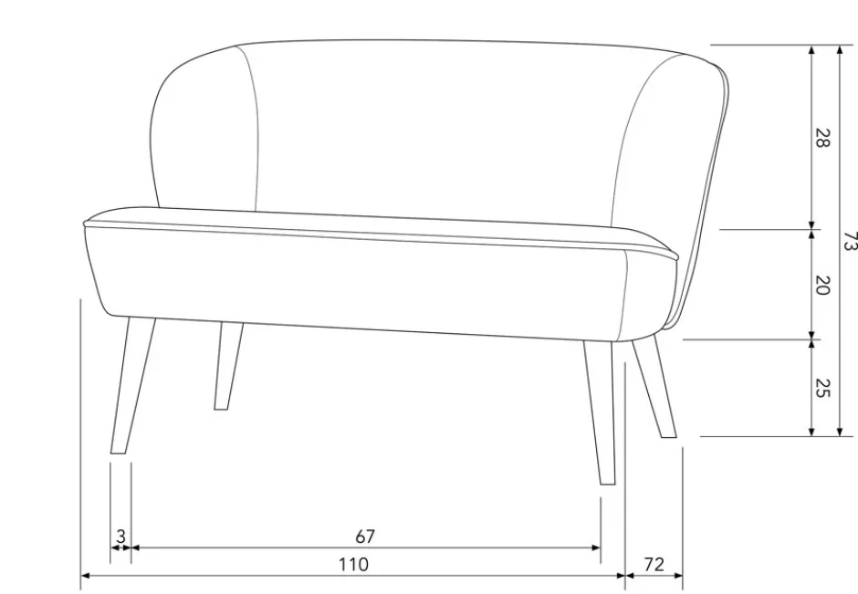 2-Sits Soffor|Vardagsrum|WOOOD Soffa 'Sara' - Grön/Sammet