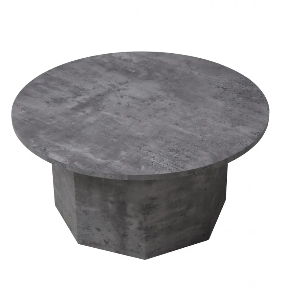 Bord|Soffbord Vintage|Reforma Soffbord 'Bilbao' Runt 80cm - Grå
