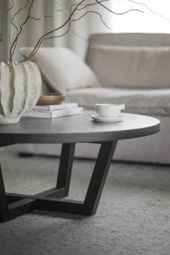Soffbord|Vardagsrum|Rowico Home Soffbord 'Boxford' Runt 110cm - Svart ek