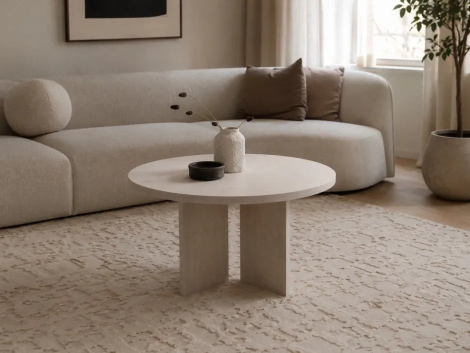 Soffbord|Vardagsrum|Reforma Soffbord 'Créme' Runt 75cm - Natur