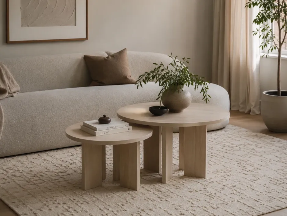 Soffbord|Vardagsrum|Reforma Soffbord 'Créme' Runt 75cm - Natur