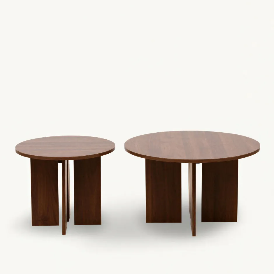 Bord|Soffbord|Reforma Soffbord 'Créme' Runt 75cm - Valnöt