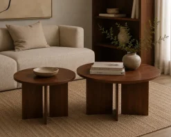 Bord|Soffbord|Reforma Soffbord 'Créme' Runt 55 cm - Valnöt