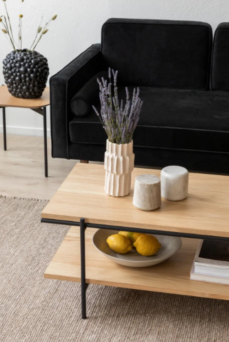 Bord|Soffbord|Reforma Soffbord 'Frida' - Natur/Svart