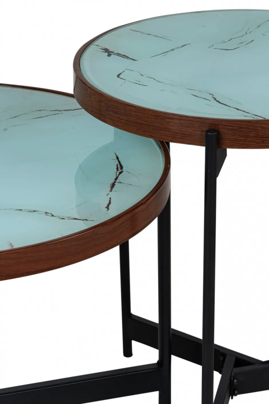 Bord|Soffbord|Reforma Soffbord 'Marble' 2 delar - Svart/Vit