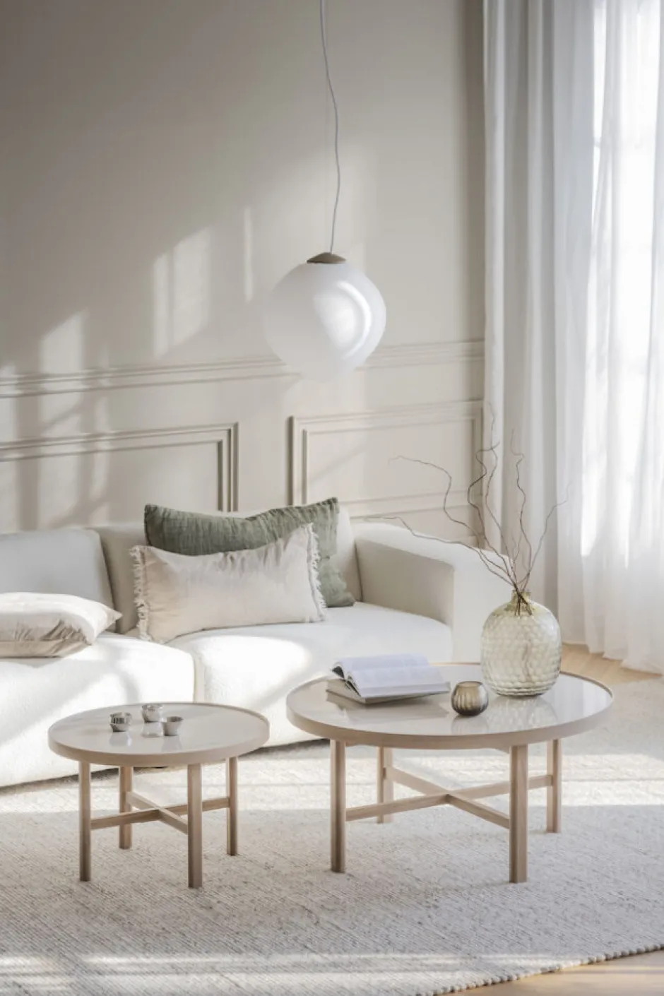 Soffbord|Vardagsrum|Rowico Home Soffbord 'Marsden' Runt 60cm - Ljus ek