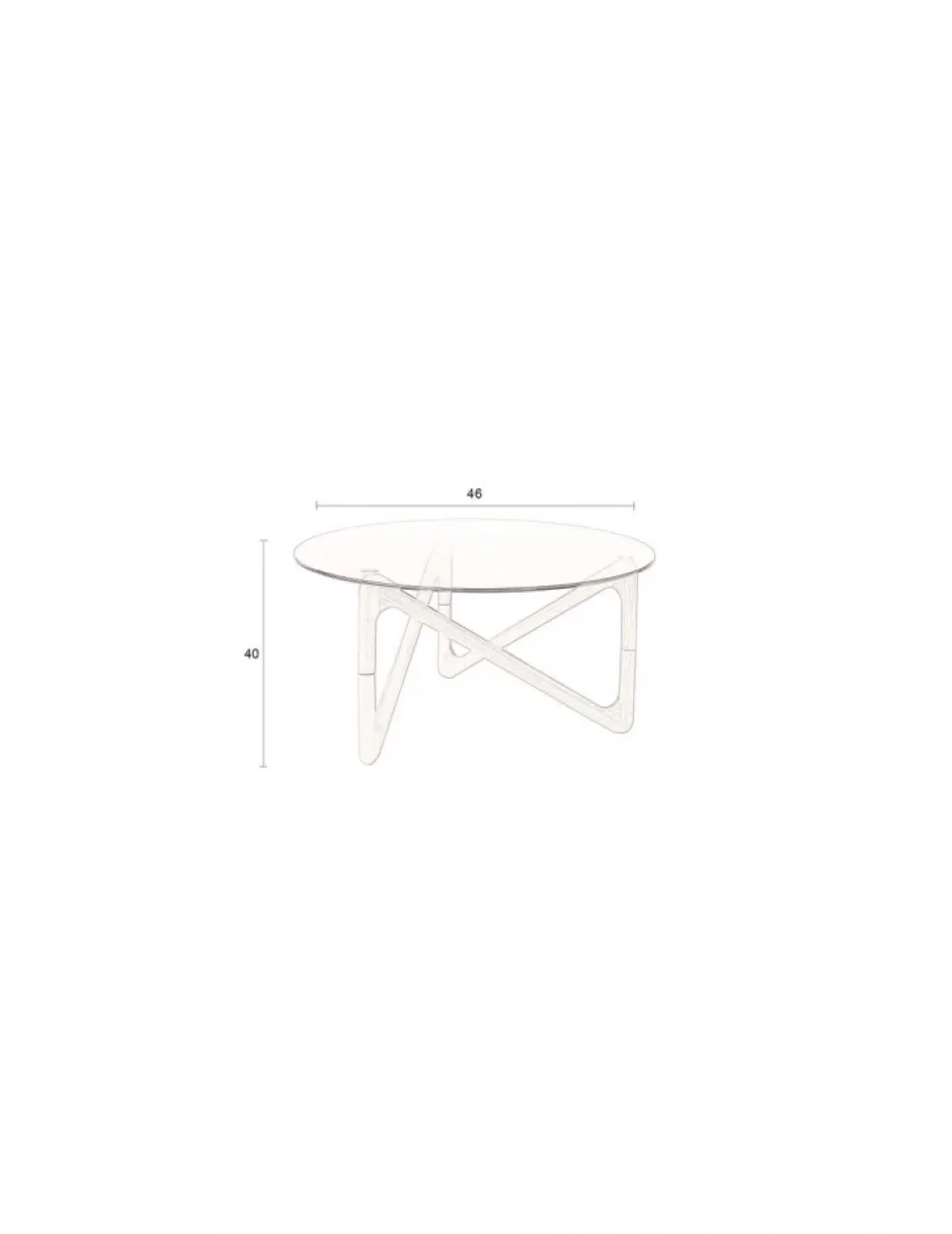 Soffbord|Vardagsrum|Dutchbone Soffbord 'Naia' Runt 80cm - Natur/Glas