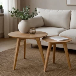 Bord|Soffbord|Reforma Soffbord Runt 'Nagano' 2 delar - Ek