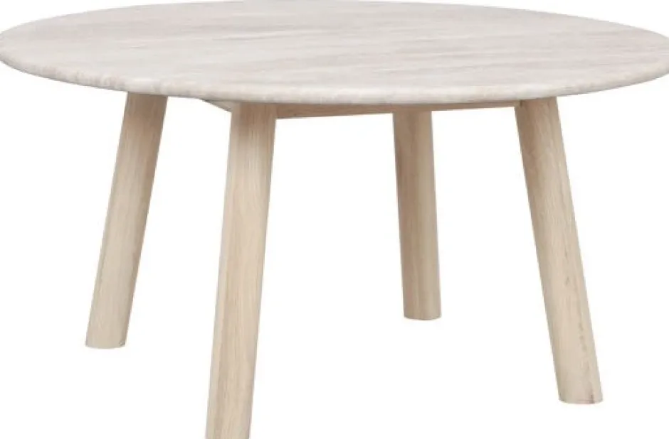 Soffbord|Vardagsrum|Rowico Home Soffbord 'Taransay' Runt 90cm - Beige/Vitpigmenterad