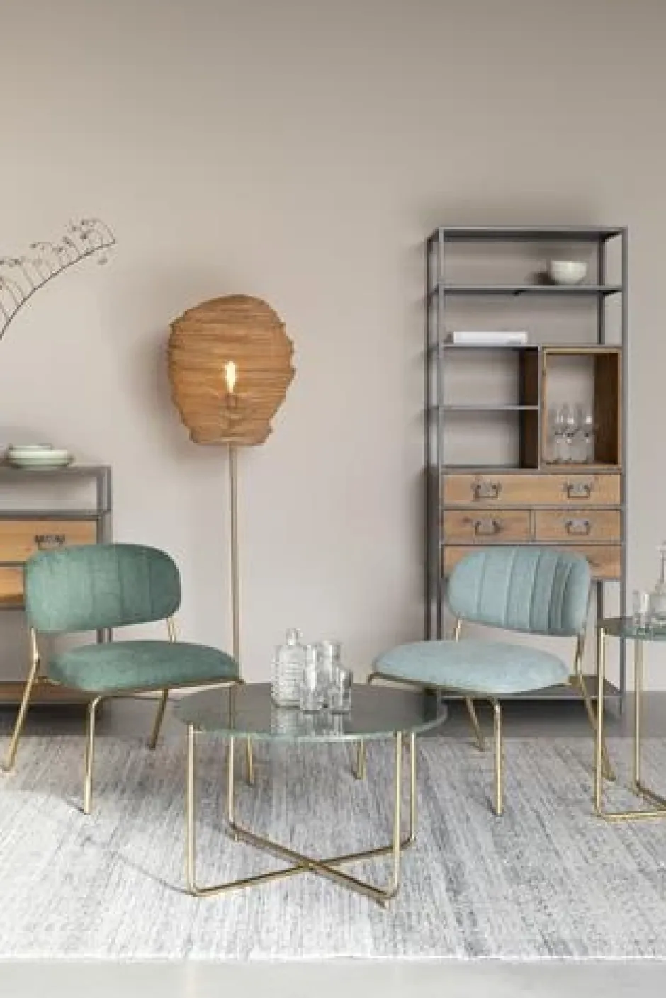 Soffbord|Vardagsrum|Reforma Soffbord 'Timpa' Runt 70cm - Grön marmor/Guld