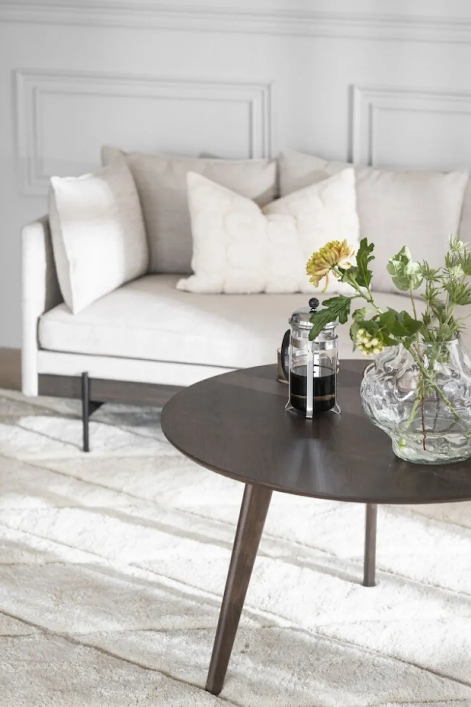 Soffbord|Vardagsrum|Rowico Home Soffbord 'Yumi' Runt 90cm - Brun