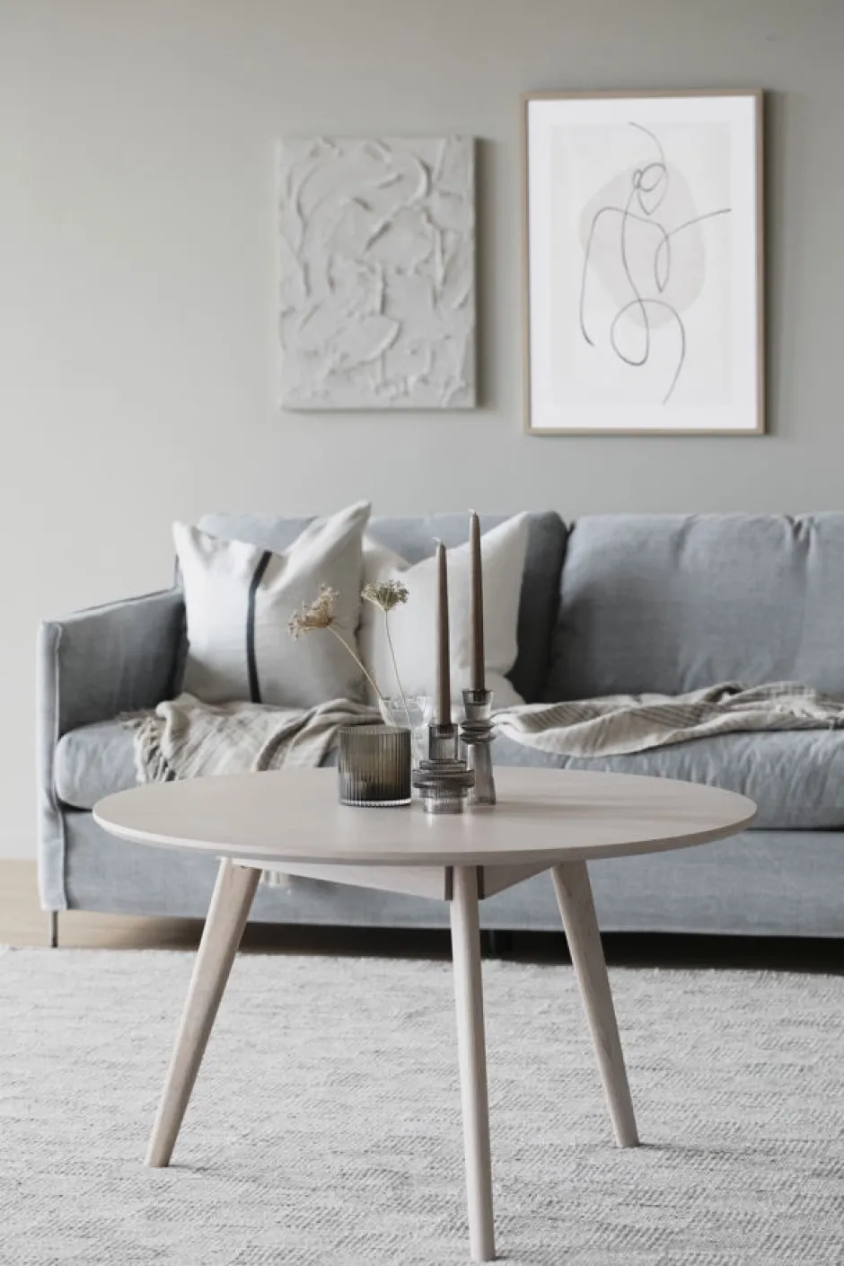 Soffbord|Vardagsrum|Rowico Home Soffbord 'Yumi' Runt 90cm - Vitpigmenterad ek