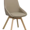 Stolar|Kök|Rowico Home Stol 'Alison' Läder - Beige/ek