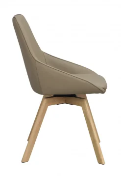 Stolar|Kök|Rowico Home Stol 'Alison' Läder - Beige/ek