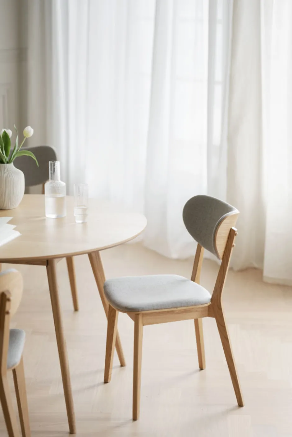 Stolar|Kök|Rowico Home Stol - 'Kato' - Ek/Ljusgrå