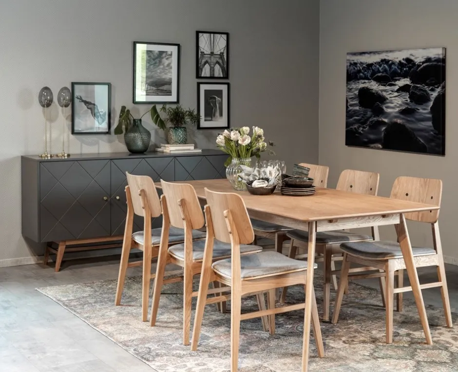 Stolar|Kök|Rowico Home Stol 'Nagano' - Ek/Ljusgrå