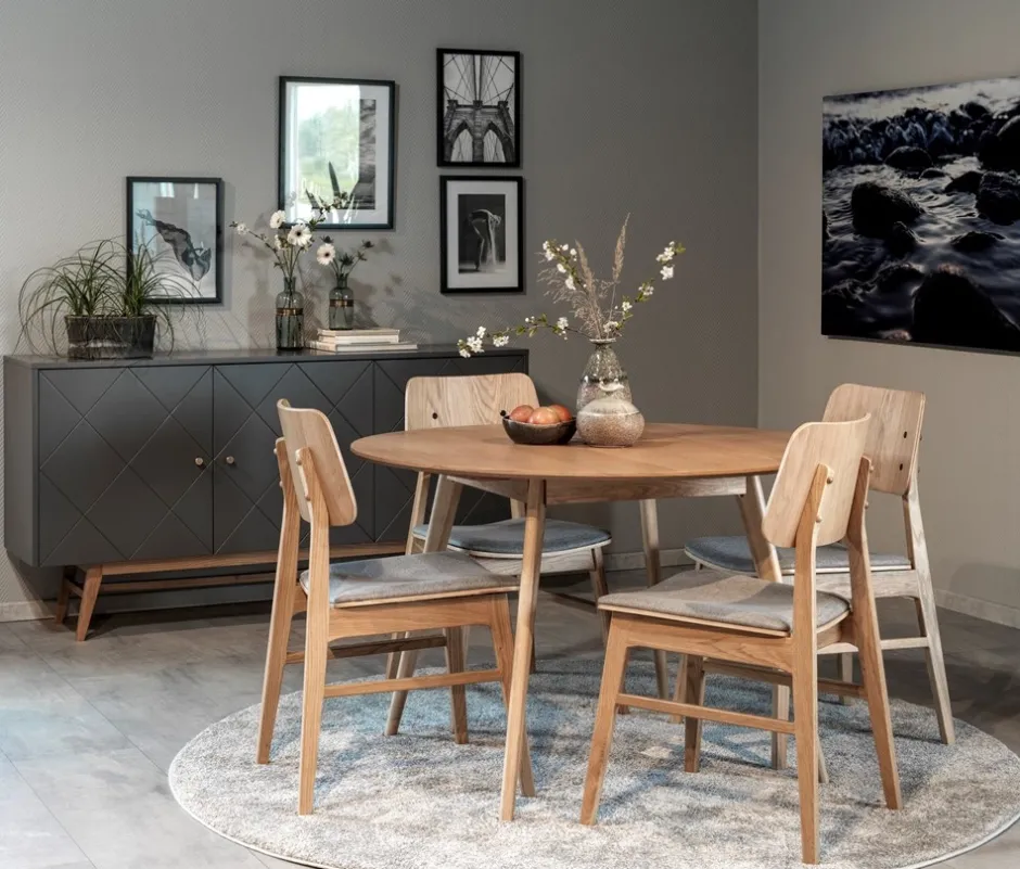 Stolar|Kök|Rowico Home Stol 'Nagano' - Ek/Ljusgrå