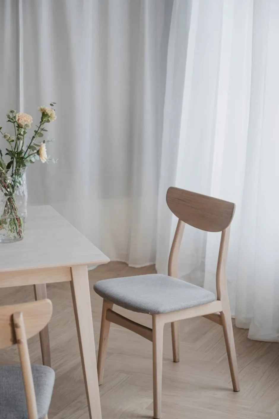 Stolar|Kök|Rowico Home Stol 'Rodham'- Vitpigmenterad/Ljusgrå