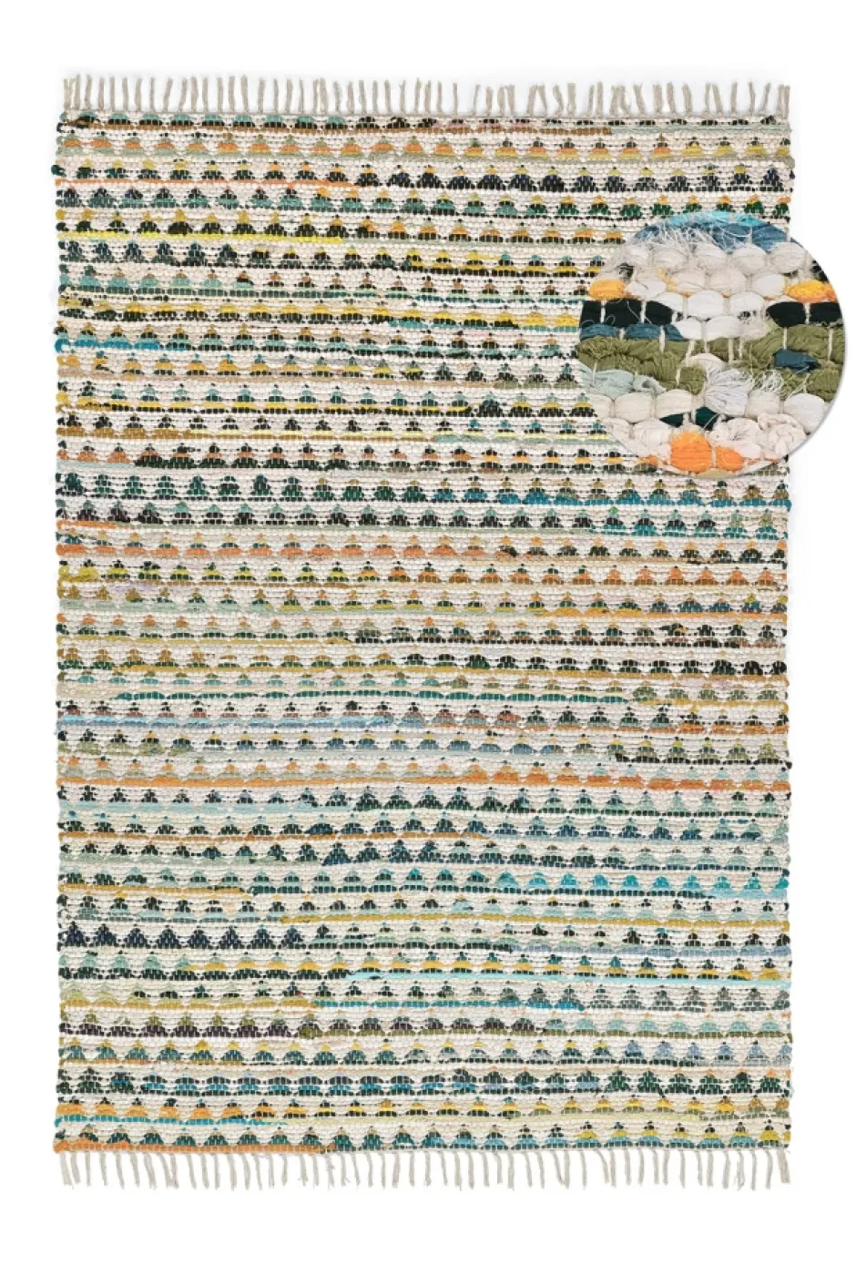 Vävda Mattor|Vardagsrum|Reforma x Trendcarpet Trasmatta 'Lindby' - Multi/gul