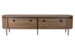 Sovrum|Tv-Bänkar|Reforma Tv-bänk 'Kärra' 200x40cm - Valnöt/Svart