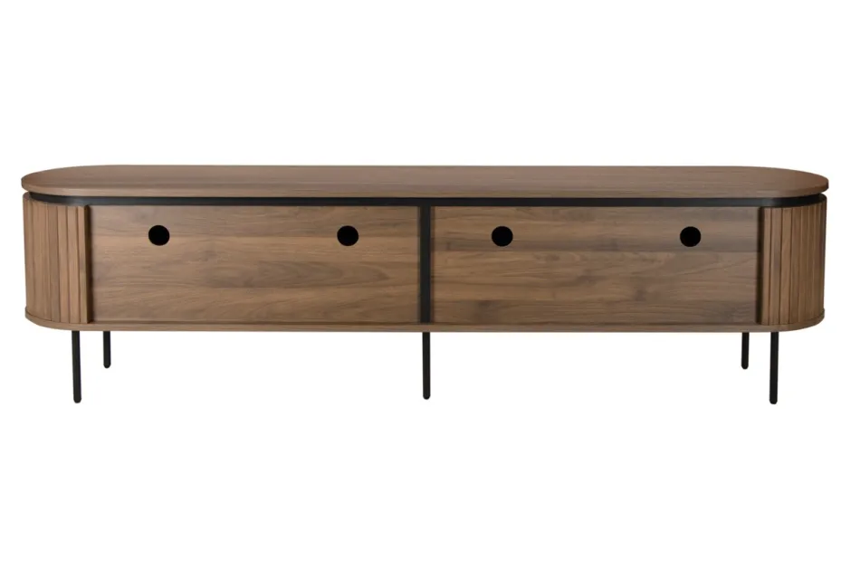 Sovrum|Tv-Bänkar|Reforma Tv-bänk 'Kärra' 200x40cm - Valnöt/Svart