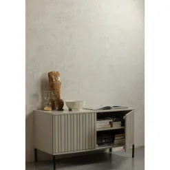Tv-Bänkar|WOOOD TV-bänk ‘New Gravure’ 100 cm - Beige/Svart