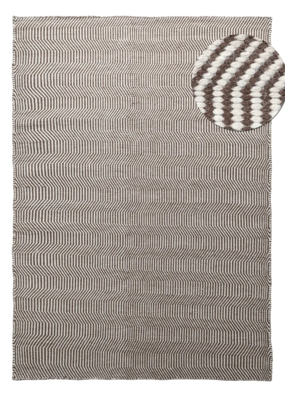 Vävda Mattor|Ullmattor|Reforma x Trendcarpet Ullmatta 'Larkana' - Brun/vit