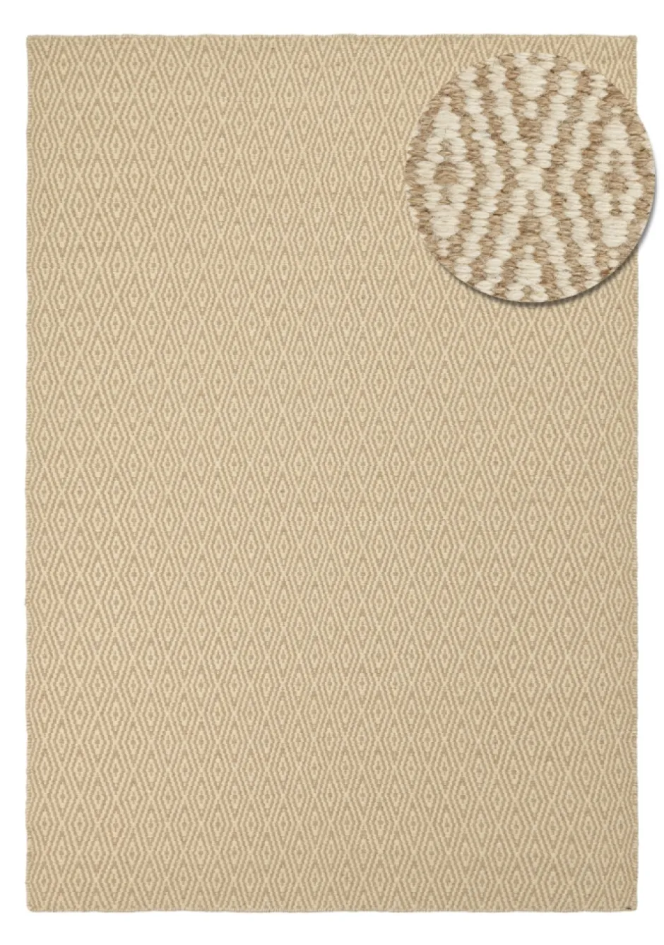 Vävda Mattor|Ullmattor|Reforma x Trendcarpet Ullmatta 'Monastir' - Beige/vit