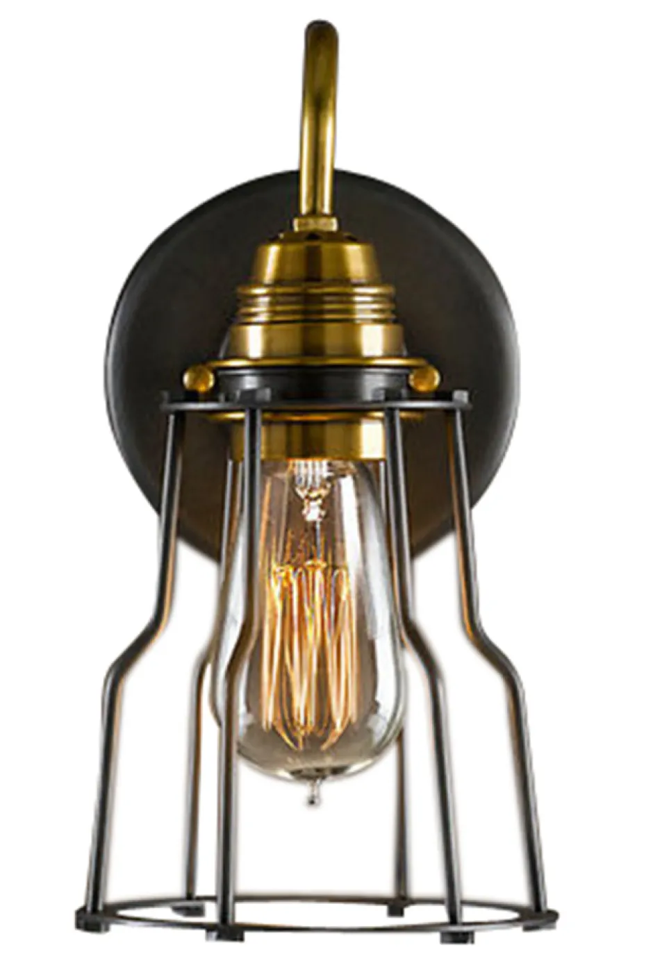 Sovrum|Vägglampor|Trademark Living Vägglampa Vintage - Mässing/Stålnät