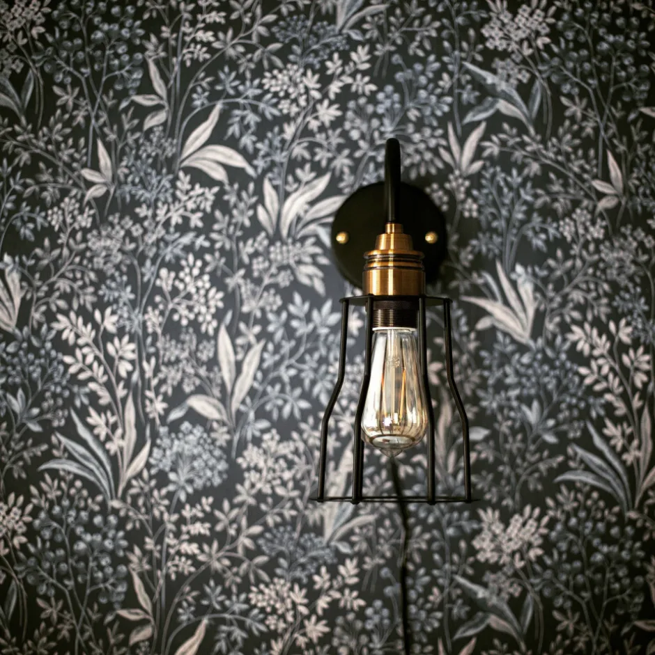 Sovrum|Vägglampor|Trademark Living Vägglampa Vintage - Mässing/Stålnät