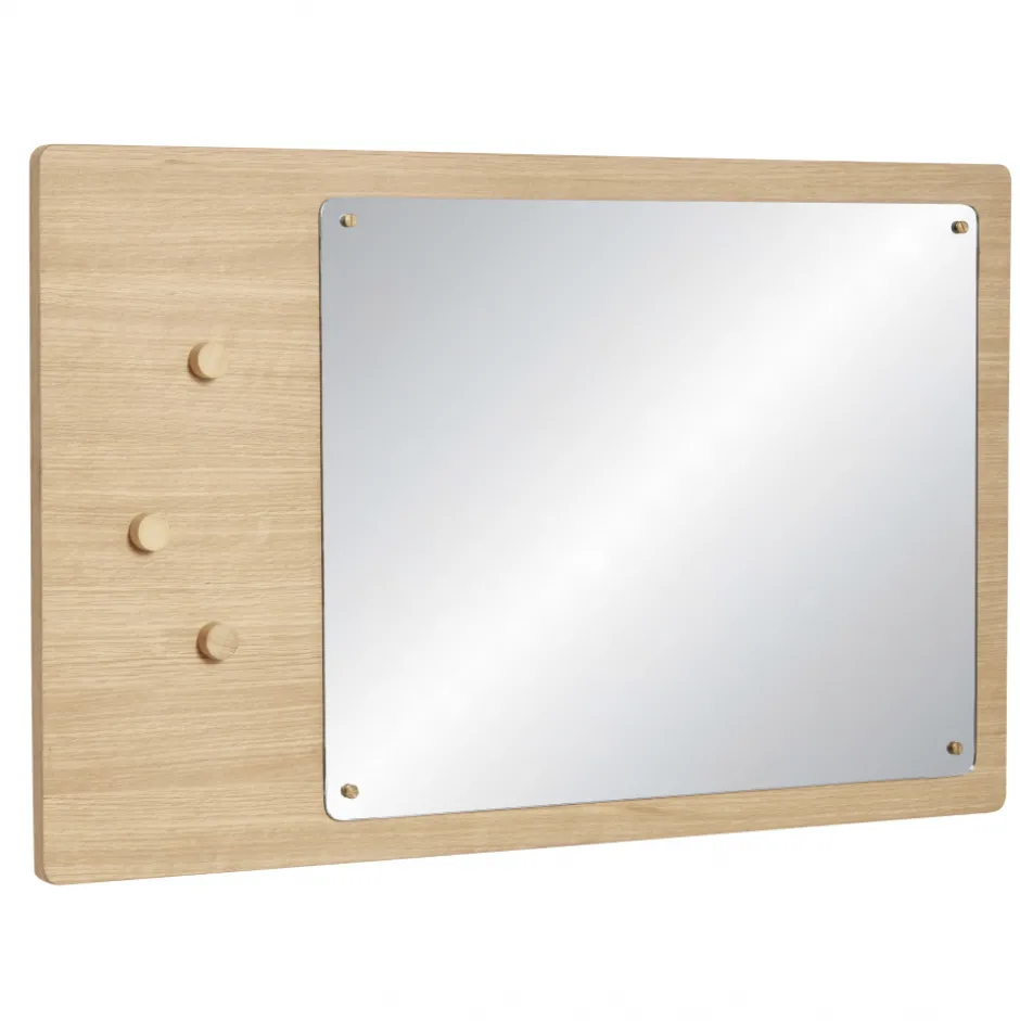 Dekoration|Speglar|Hübsch Väggspegel med magneter 'Split' 80x50cm - Ek