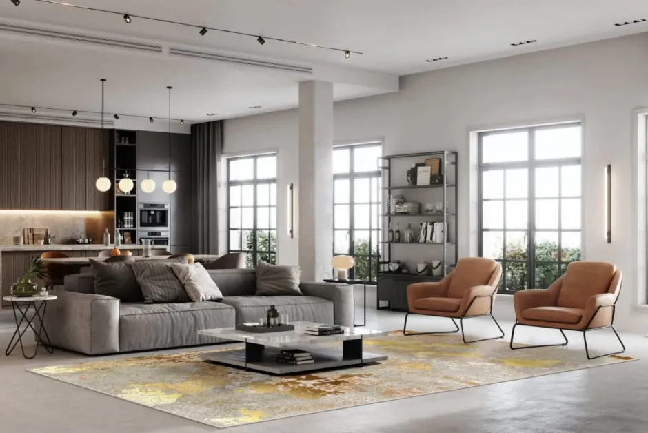 Mattor|Vävda Mattor|Reforma x Trendcarpet Wiltonmatta 'Elena' 240x340cm - Beige/Guld